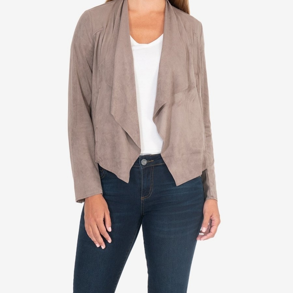 TAYANITA VEGAN SUEDE JACKET (BUFF)